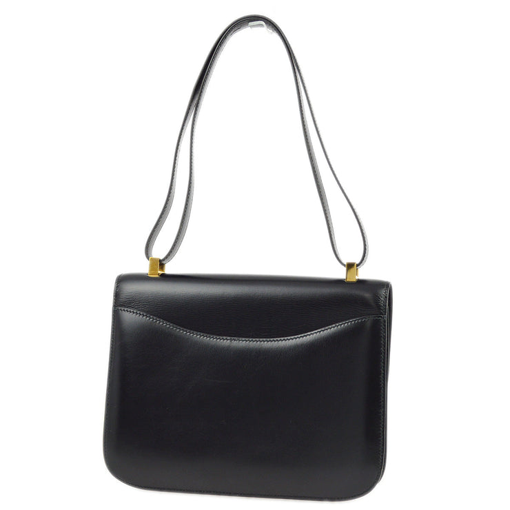 Hermes 1990 Black Box Calf Constance 23 Shoulder Bag