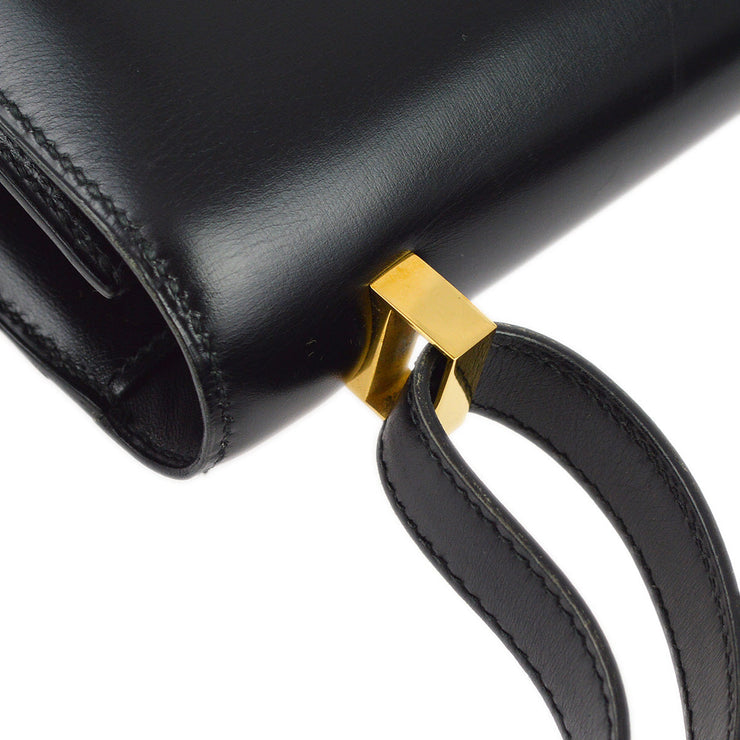 Hermes 1990 Black Box Calf Constance 23 Shoulder Bag