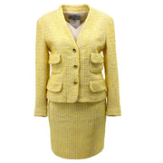 Chanel Setup Suit Jacket Skirt Yellow 95P #38