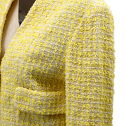 Chanel Setup Suit Jacket Skirt Yellow 95P #38