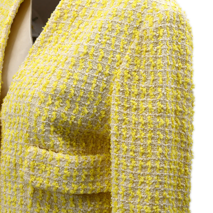 Chanel Setup Suit Jacket Skirt Yellow 95P #38