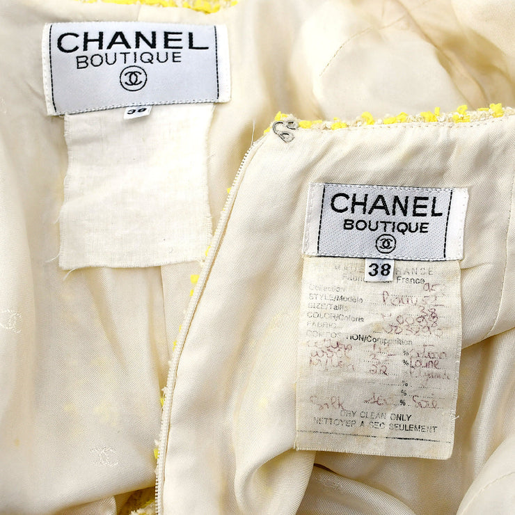 Chanel Setup Suit Jacket Skirt Yellow 95P #38