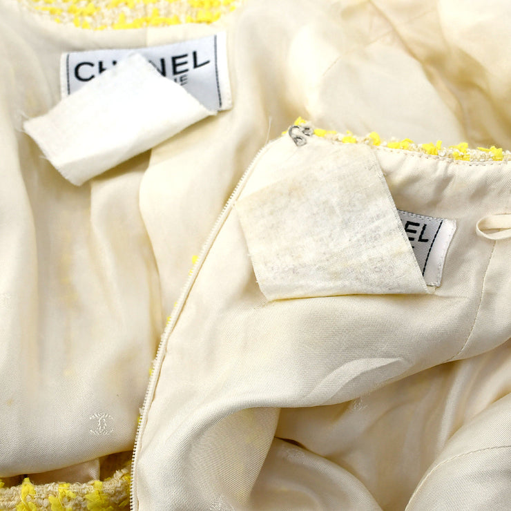 Chanel Setup Suit Jacket Skirt Yellow 95P #38