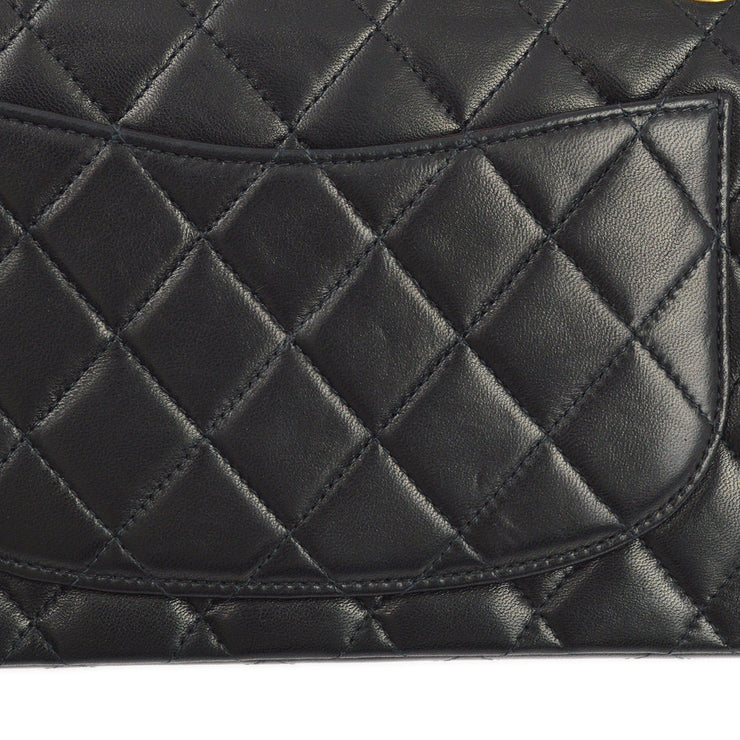 Chanel 2001-2003 Black Lambskin Small Classic Double Flap Shoulder Bag