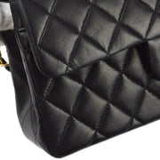 Chanel 2001-2003 Black Lambskin Small Classic Double Flap Shoulder Bag