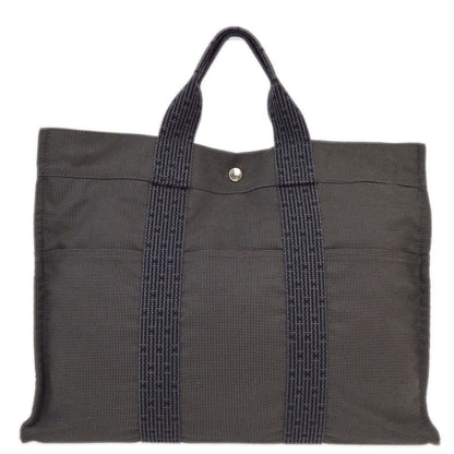 Hermes Gray Brown Canvas Herline Tote MM Bag
