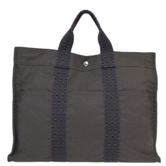 Hermes Gray Brown Canvas Herline Tote MM Bag