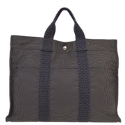 Hermes Gray Brown Canvas Herline Tote MM Bag