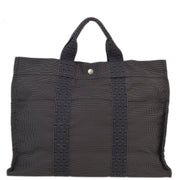 Hermes Gray Canvas Herline Tote MM Bag