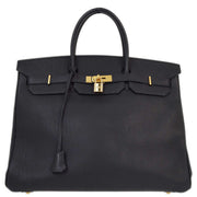 Hermes 2000 Black Fjord Birkin 40 Handbag