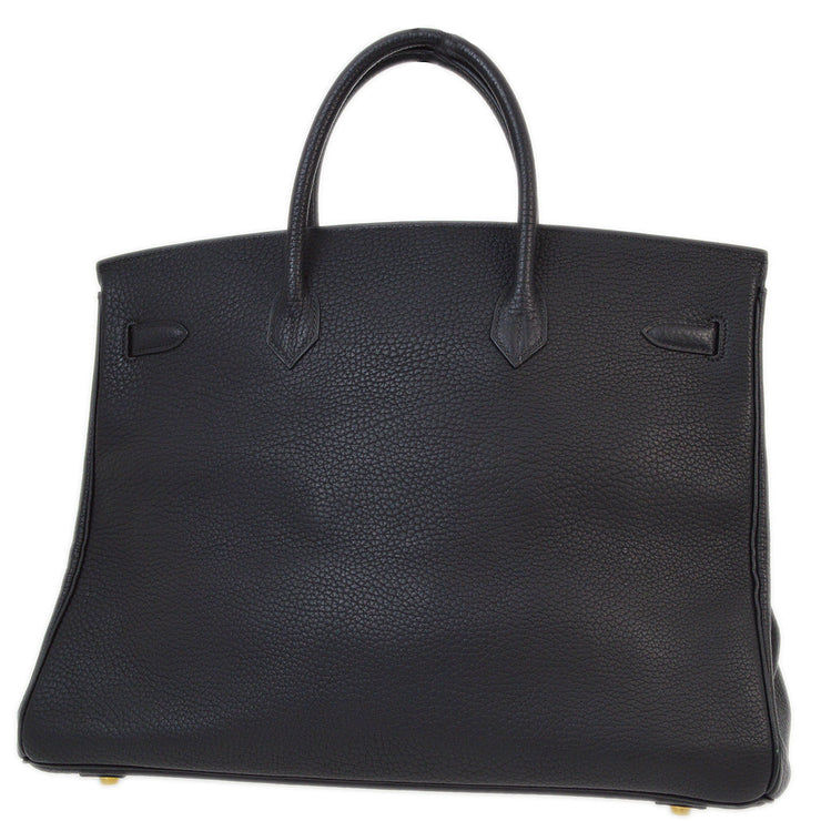 Hermes 2000 Black Fjord Birkin 40 Handbag