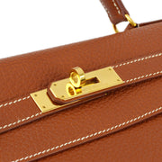 Hermes 1999 Brown Fjord Kelly 32 Sellier Handbag