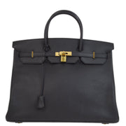 Hermes 1991 Black Ardennes Birkin 40 Handbag