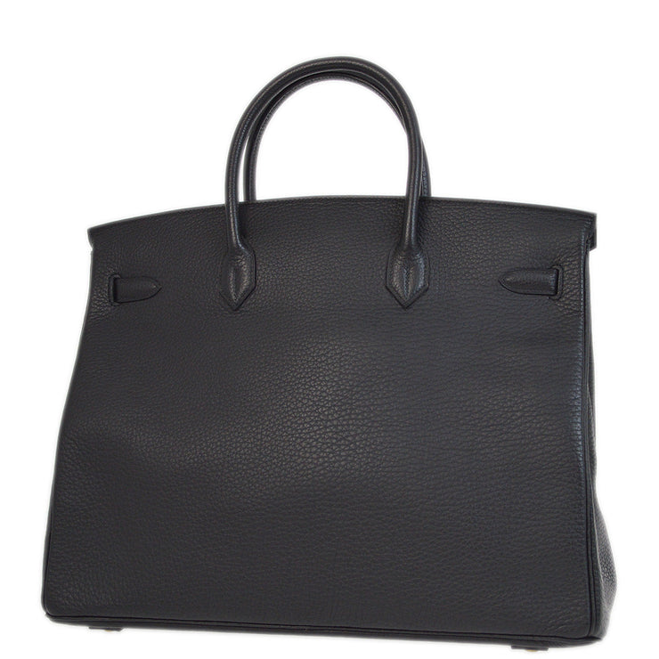 Hermes 1991 Black Ardennes Birkin 40 Handbag