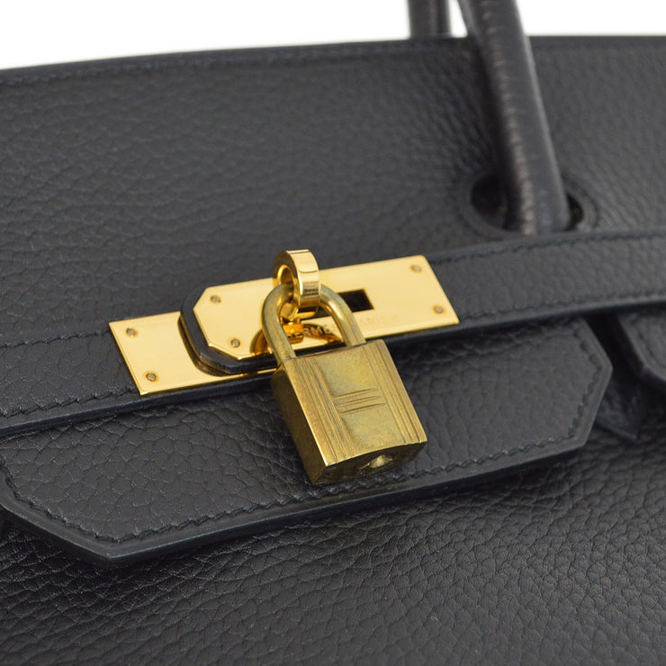 Hermes 1991 Black Ardennes Birkin 40 Handbag