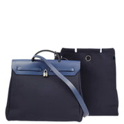 Hermes Navy Toile Officier Herbag MM 2 in 1 2way Shoulder Handbag