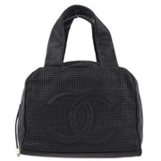 Chanel 2004-2005 Black Caviar Perforated Handbag