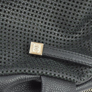 Chanel 2004-2005 Black Caviar Perforated Handbag