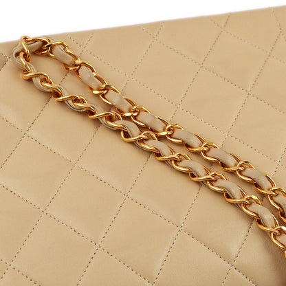Chanel 1994-1996 Beige Lambskin Medium Diana Shoulder Bag