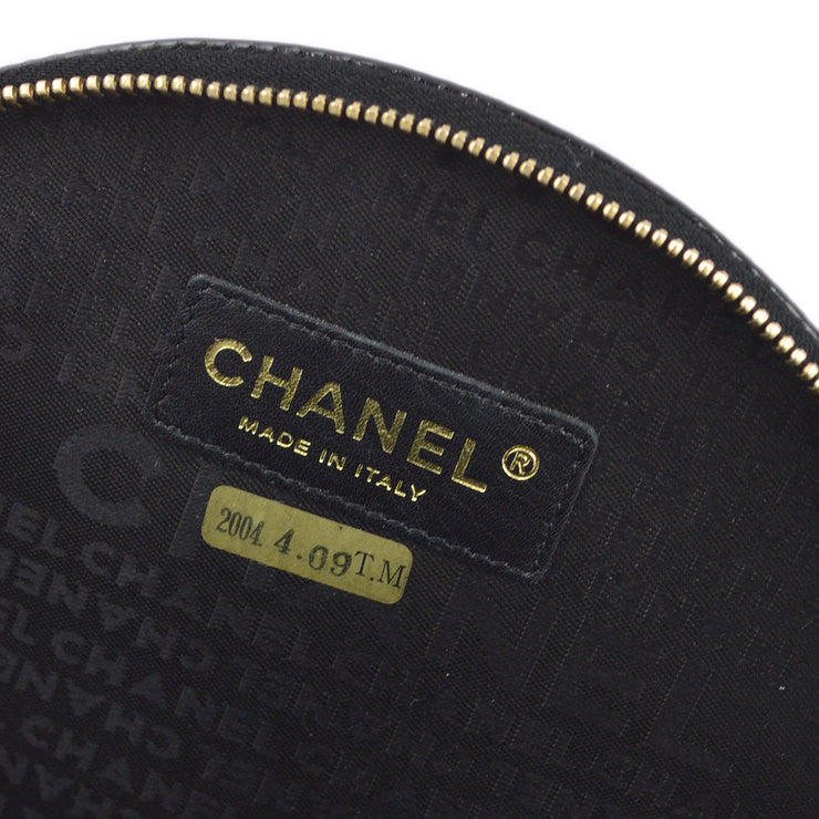 Chanel 2003-2004 Black Patent Leather Record Clutch Bag