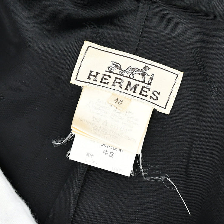 Hermes Hooded Coat Dark Gray #48