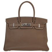 Hermes 2009 Etoupe Taurillon Clemence Birkin 30 Handbag