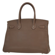 Hermes 2009 Etoupe Taurillon Clemence Birkin 30 Handbag