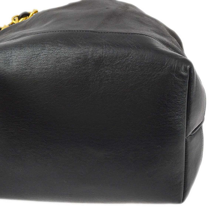 Chanel Black Lambskin Bucket Drawstring Shoulder Bag