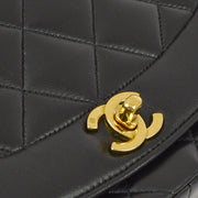 Chanel 1994-1996 Black Lambskin Medium Diana Shoulder Bag