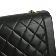 Chanel 1994-1996 Black Lambskin Medium Diana Shoulder Bag