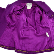 Chanel Single Breasted Jacket Purple 95A #36