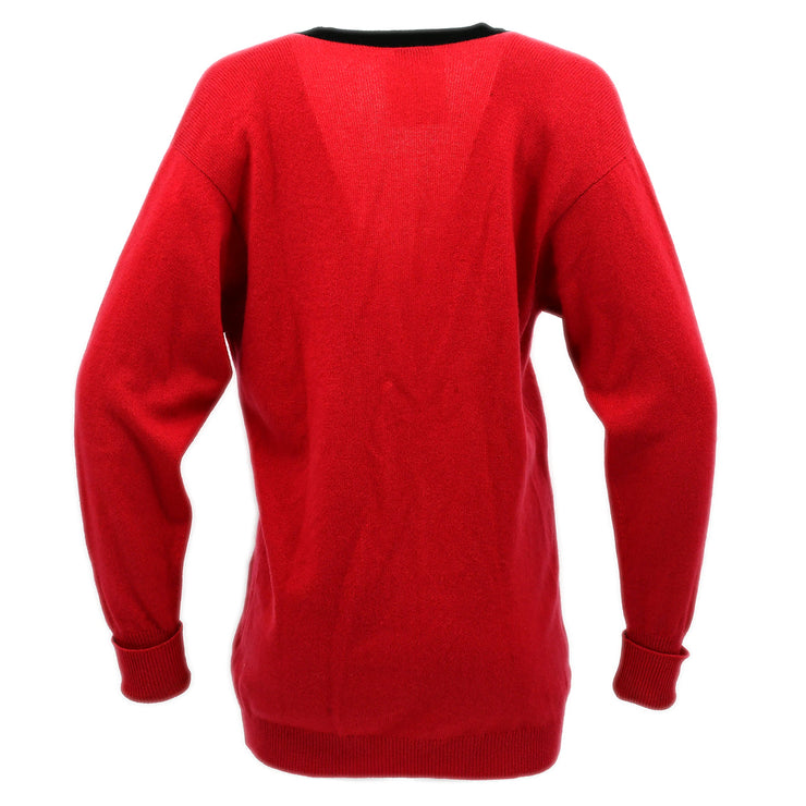 Chanel cardigan red best sale