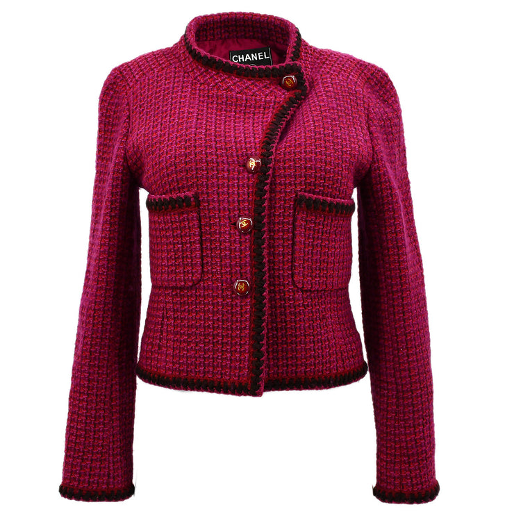 Chanel Single Breasted Jacket Red