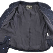 Chanel Collarless Jacket Navy #38