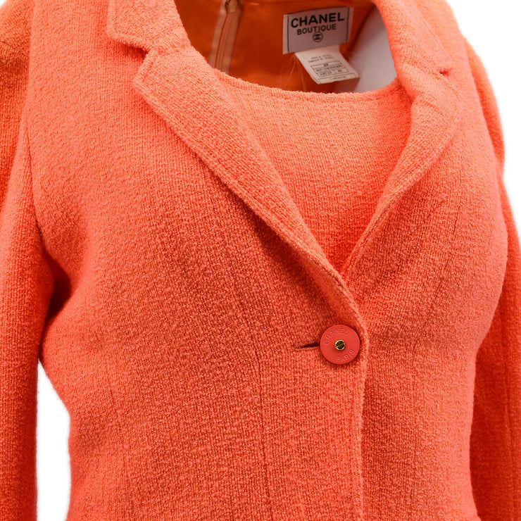 Chanel Setup Suit Jacket Dress Orange 97P #40