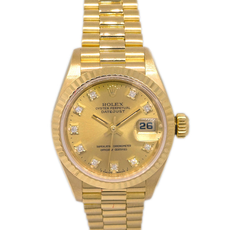 Rolex Oyster Perpetual Datejust 26mm Watch Ref.69178G 18KYG Diamond