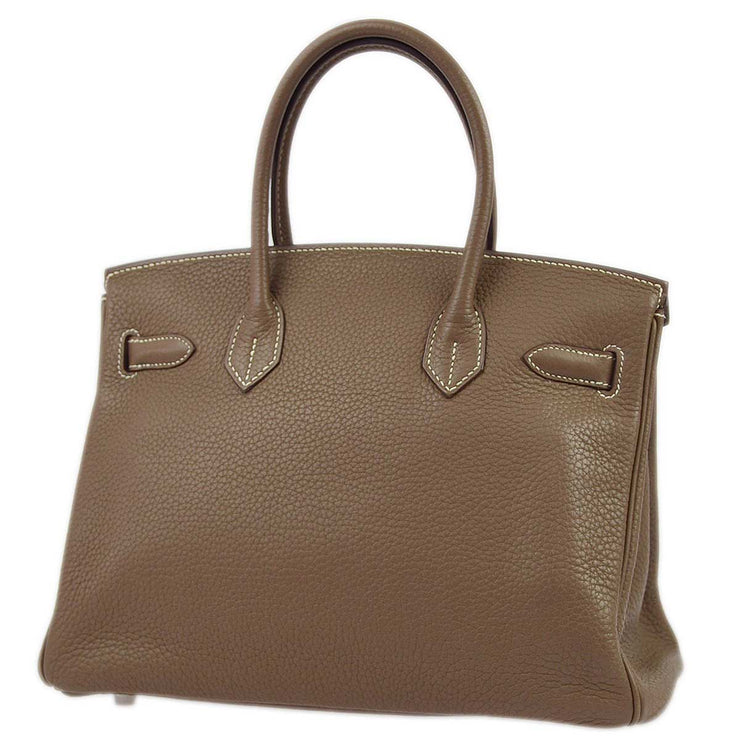 Hermes 2009 Etoupe Gray Taurillon Clemence Birkin 30 Handbag