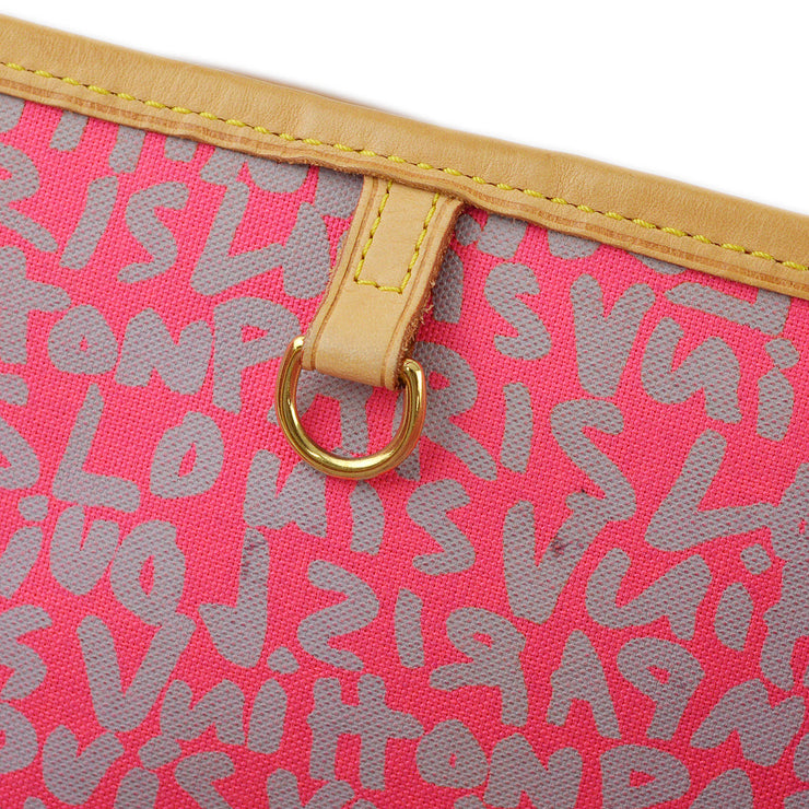 Louis Vuitton 2009 Pink Monogram Graffiti Neverfull GM Tote M93701