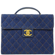 Chanel * 1996-1997 Indigo Denim Briefcase Business Handbag