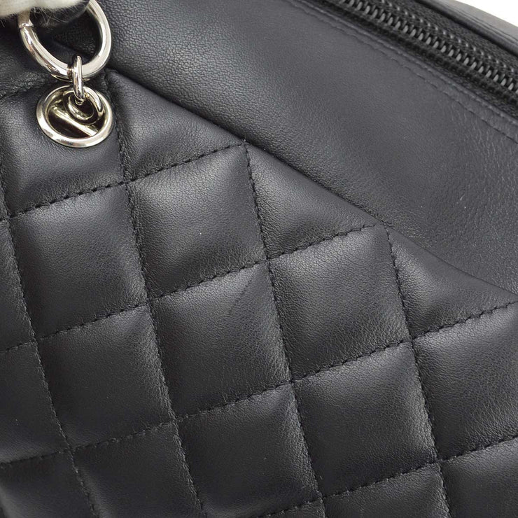 Chanel 2004-2005 Black Calfskin Cambon Ligne Bowling Bag