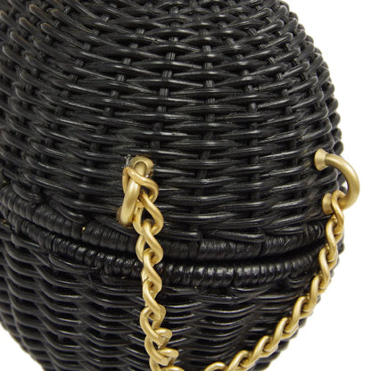Chanel * 2004-2005 Black Rattan Basket 2way Shooulder Handbag
