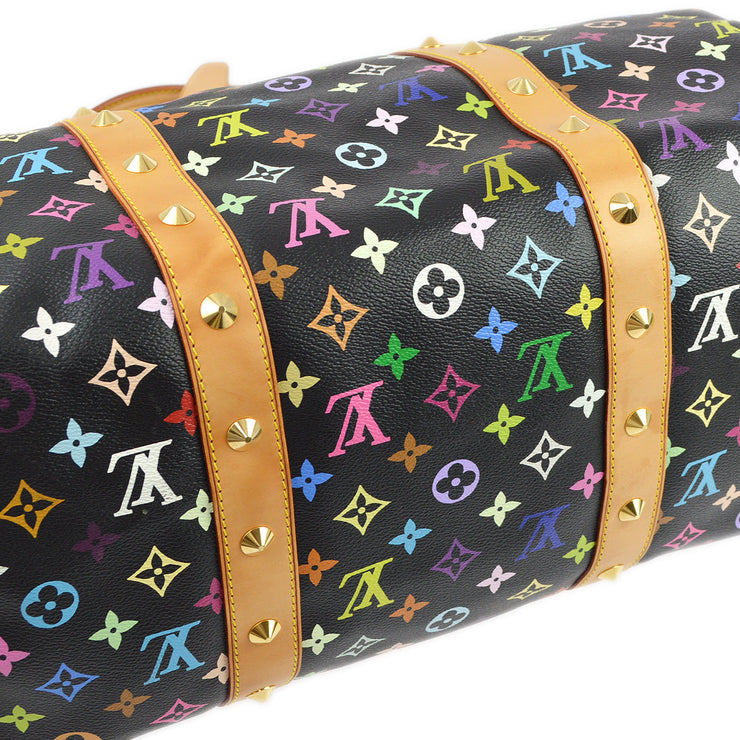 Louis Vuitton 2003 Black Monogram Multicolor Keepall 45 Duffle M92640