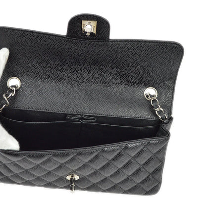 Chanel 2009-2010 Black Caviar East West Shoulder Bag