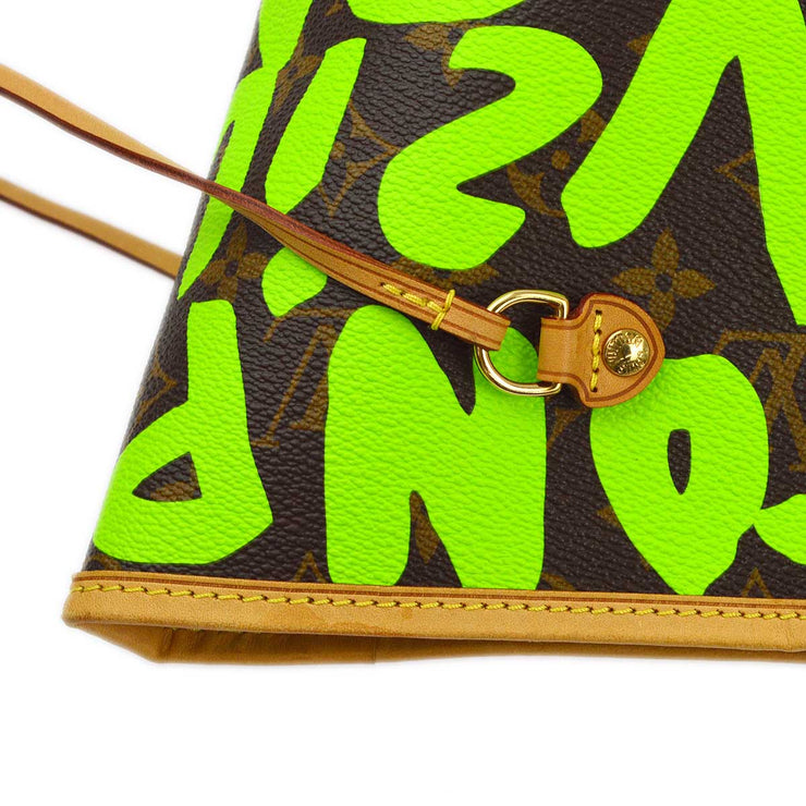 Louis Vuitton 2009 Green Monogram Graffiti Neverfull GM Tote M93703