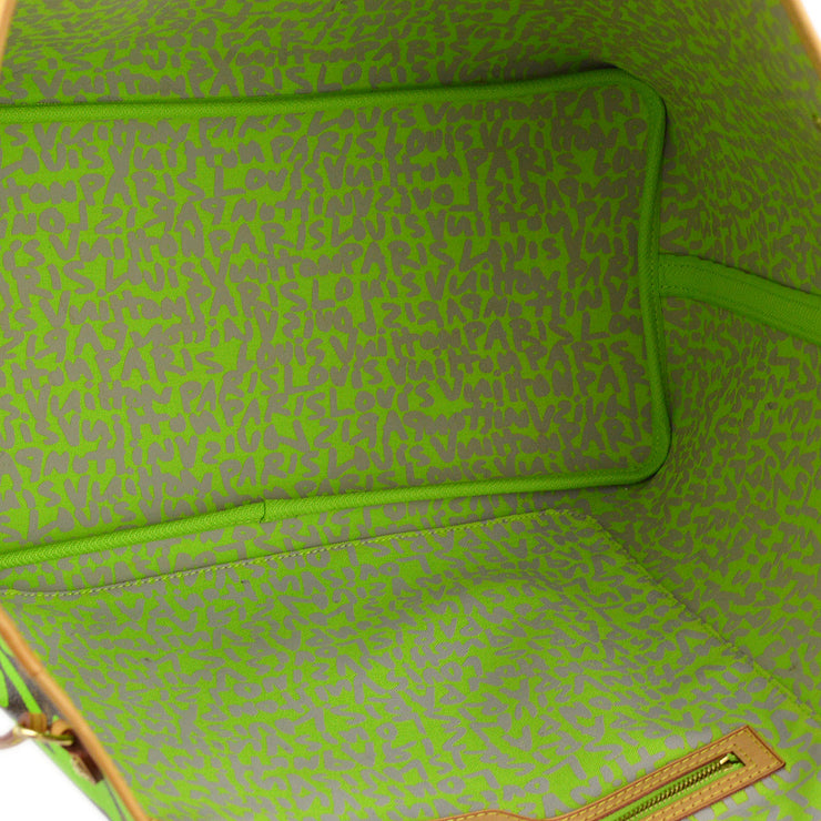 Louis Vuitton 2009 Green Monogram Graffiti Neverfull GM Tote M93703