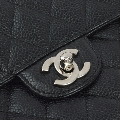 Chanel 2008-2009 Black Caviar East West Shoulder Bag