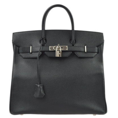 Hermes 2006 Black Epsom Haut a Courroies 32 Handbag