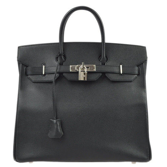Hermes 2006 Black Epsom Haut a Courroies 32 Handbag