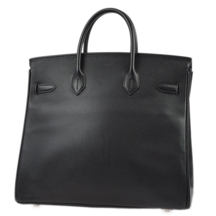 Hermes 2006 Black Epsom Haut a Courroies 32 Handbag