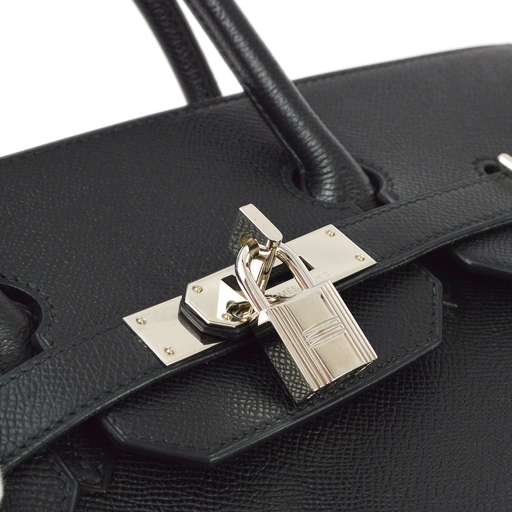 Hermes 2006 Black Epsom Haut a Courroies 32 Handbag